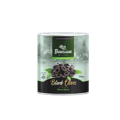 Banian Sliced Black Olives - Each 3 Kg